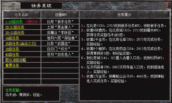 996PC端,每日任务脚本,不是简单的杀杀怪,需要跑图与NPC对话完成交代的任务,通过合理的设置任务难度和奖励机制,可大大提高玩家的活跃度。 996PC端,每日任务脚本,不是简单的杀杀怪,需要跑图与NPC对话完成交代的任务,通过合理的设置任务难度和奖励机制,可大大提高玩家的活跃度。